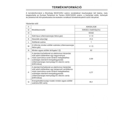 Amica A5KG8.(X)M ( 55342) inox multifunkciós kombinált tűzhely
