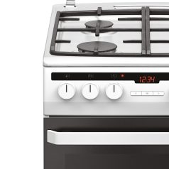   Amica A5KR10.2(W)GdCi (55344) fehér, programórás, multifunkciós kombinált tűzhely, öntöttvas ráccsal , üveg tetővel