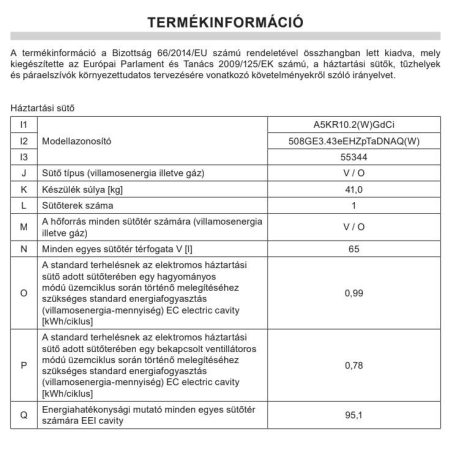 Amica A5KR10.2(W)GdCi (55344) fehér, programórás, multifunkciós kombinált tűzhely, öntöttvas ráccsal , üveg tetővel