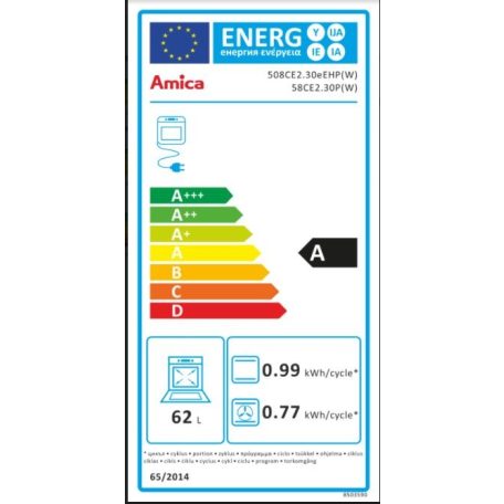 Amica A5EG8.(W)  Kerámialapos Tűzhely  (55353)