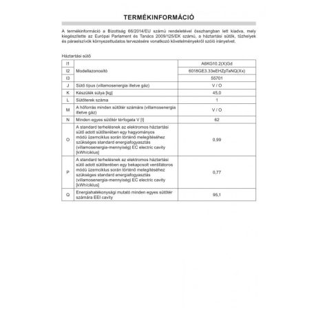 Amica A6Kg10.2(X)Gd Kombinált Tűzhely (55701)